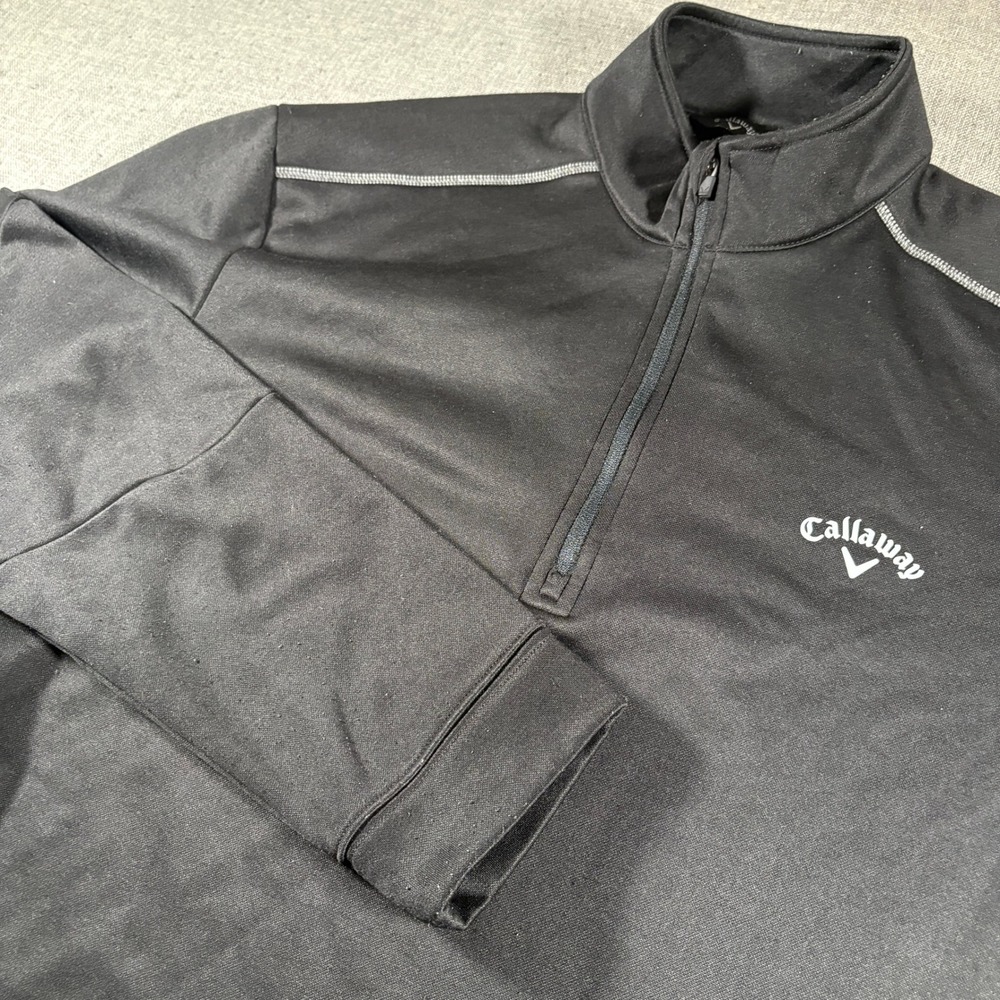 Callaway‎ Quarter Zip Pullover Mens Large Black Performance Golf Mock Neck Top
